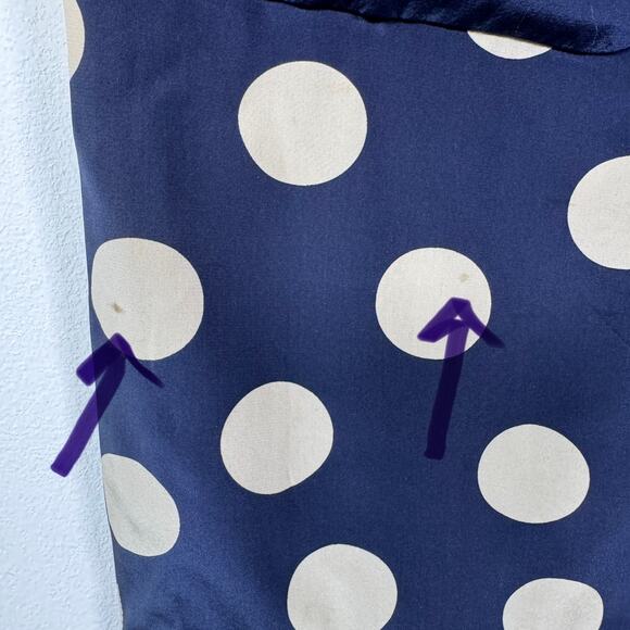 Vtg David Hayes Saks Fifth Avenue Women 6 Dress Blue Polka Dot Silk Shift Retro - Picture 6 of 15